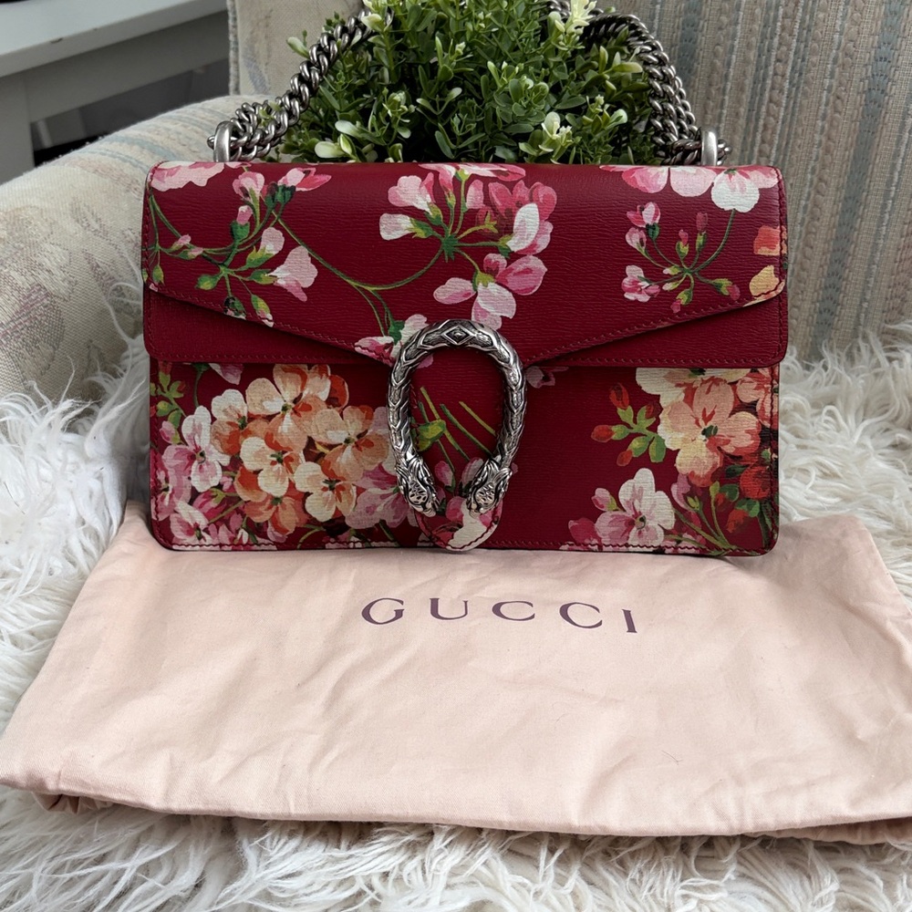 🩷Gucci Dionysus Medium Red Bloom Double Flap Bag🩷Perfect Spring bag!🩷